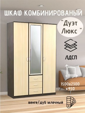 Шкаф комбинированный Дуэт Люкс с зеркалом в Березниках - berezniki.mebel24.online | фото 3