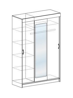 Шкаф-купе Басса ШКК 551 шимо шимо светлый/темный в Березниках - berezniki.mebel24.online | фото 3