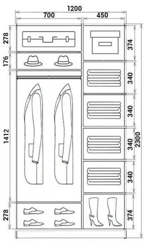 Шкаф-купе ХИТ 23-12-11 (620) в Березниках - berezniki.mebel24.online | фото 2