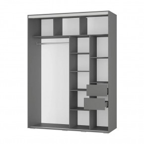 Шкаф-купе Крафт-6 1.6 м ШКК-06 (графит) в Березниках - berezniki.mebel24.online | фото 2