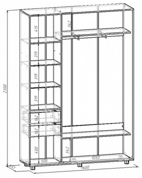 Шкаф-купе Удачный 1600x450x2300 в Березниках - berezniki.mebel24.online | фото 3