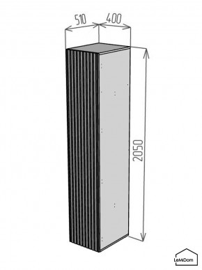 Шкаф Linnea MHR-1-3 2050х400х510 (Графит-М 11.1.25) в Березниках - berezniki.mebel24.online | фото 2