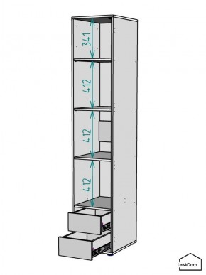 Шкаф Linnea MHR-1-4 2050х400х510 (Графит-М 11.1.25) в Березниках - berezniki.mebel24.online | фото 3