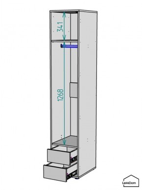 Шкаф Linnea MHR-1PO-3 2050х400х510 (Белый-М 11.1.1) в Березниках - berezniki.mebel24.online | фото 3