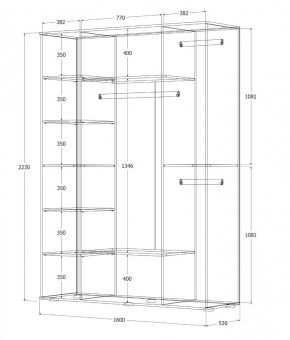 Шкаф Норден 1600 (Белый текстурный) в Березниках - berezniki.mebel24.online | фото 3