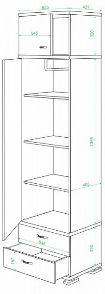 Шкаф платяной Домино КС-10 в Березниках - berezniki.mebel24.online | фото 2