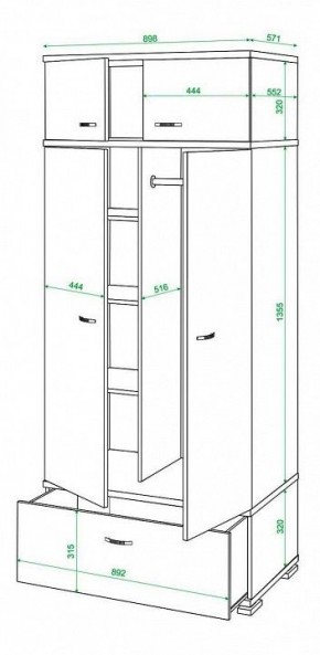 Шкаф платяной Домино КС-20 в Березниках - berezniki.mebel24.online | фото 3