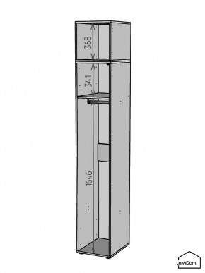 Шкаф с антресолью Linnea MHR-1A-1 2450х400х510 (Графит-М 11.1.25) в Березниках - berezniki.mebel24.online | фото 3