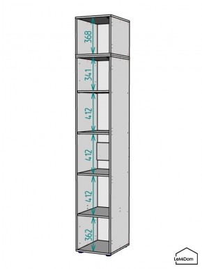 Шкаф с антресолью Linnea MHR-1A-2 2450х400х510 (Графит-М 11.1.25) в Березниках - berezniki.mebel24.online | фото 3