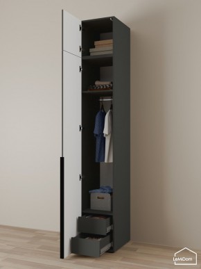 Шкаф с антресолью Linnea MHR-1A-3 2450х400х510 (Графит-М 11.1.25) в Березниках - berezniki.mebel24.online | фото 5