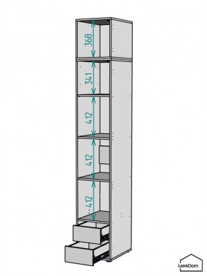 Шкаф с антресолью Linnea MHR-1POA-4 2450х400х510 (Белый-М 11.1.2) в Березниках - berezniki.mebel24.online | фото 3
