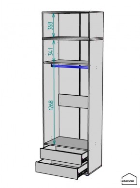 Шкаф с антресолью Linnea MHR-2POA-3 2450х800х510 (Белый-М 11.1.2) в Березниках - berezniki.mebel24.online | фото 3
