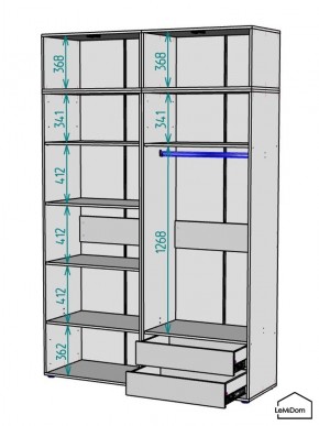 Шкаф с антресолью Linnea MHR-4A-2 2450х1600х510 (ДВ-М 11.1.25) в Березниках - berezniki.mebel24.online | фото 3