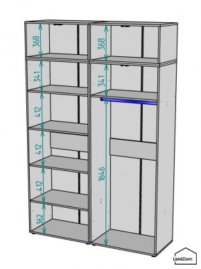 Шкаф с антресолью Linnea MHR-4POA-1 2450х1600х510 (Белый-М 11.1.2) в Березниках - berezniki.mebel24.online | фото 3