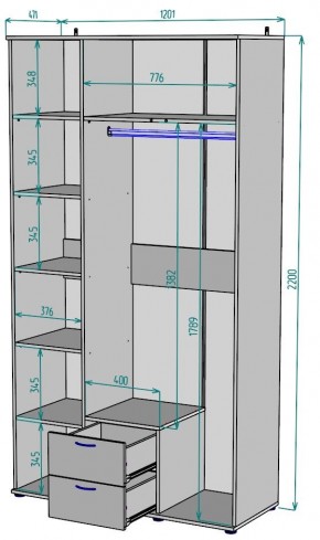 Шкаф с зеркалом Ольга H54_M в Березниках - berezniki.mebel24.online | фото 2