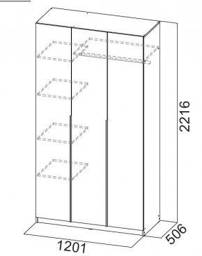 Шкаф ШК-5 (1200) Белый текстурный в Березниках - berezniki.mebel24.online | фото