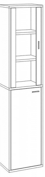 Шкаф-витрина Домино СУ(ш1в2)+1ФГ+1ФС в Березниках - berezniki.mebel24.online | фото 3