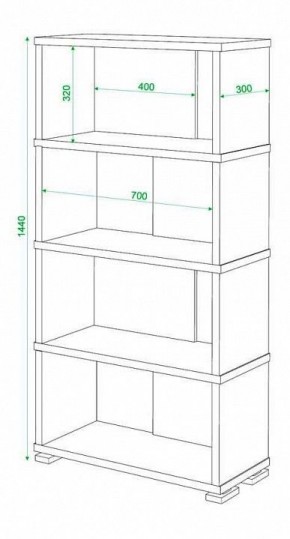 Стеллаж книжный Домино СБ-10_4 в Березниках - berezniki.mebel24.online | фото 2