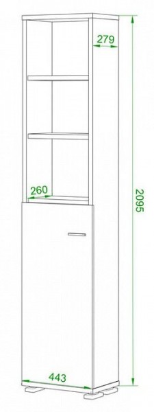 Стеллаж комбинированный Домино ПУ-20-2 в Березниках - berezniki.mebel24.online | фото 2