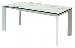 Стол CREMONA 180 KL-188 Контрастный мрамор матовый, итальянская керамика/ белый каркас, ®DISAUR в Березниках - berezniki.mebel24.online | фото 3