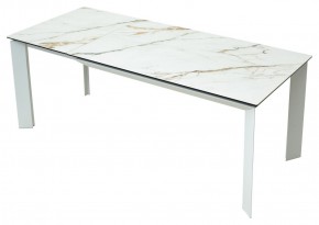 Стол CREMONA 180 KL-188 Контрастный мрамор матовый, итальянская керамика/ белый каркас, ®DISAUR в Березниках - berezniki.mebel24.online | фото 9