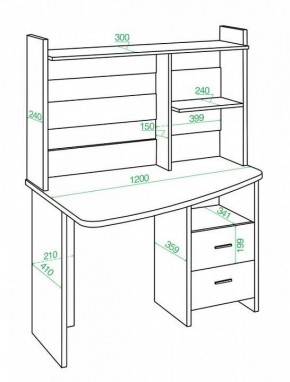 Стол компьютерный Домино Лайт СКЛ-Крл 120+НКЛ-120 в Березниках - berezniki.mebel24.online | фото 3