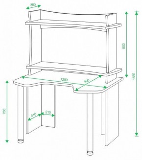 Стол компьютерный Домино lite СКЛ-Игр120 в Березниках - berezniki.mebel24.online | фото 2