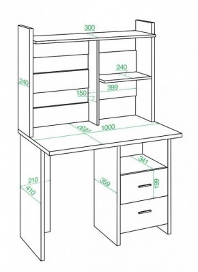 Стол компьютерный Домино Lite СКЛ-Прям100Р+НКЛ-100 в Березниках - berezniki.mebel24.online | фото 2