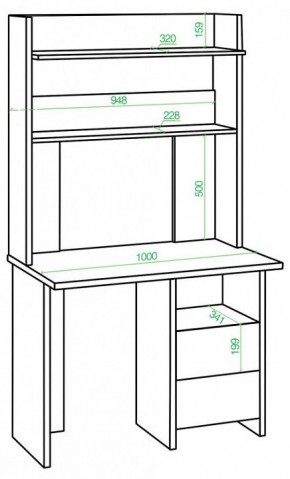 Стол компьютерный Домино Lite СКЛ-Прям100Р+НКЛХ-100 в Березниках - berezniki.mebel24.online | фото 2