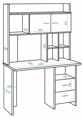 Стол компьютерный Домино lite СКЛ-Прям120+НКЛХ-120 в Березниках - berezniki.mebel24.online | фото 2