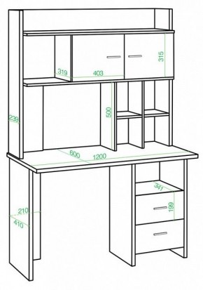 Стол компьютерный Домино Lite СКЛ-Прям120Р+НКЛХ-120 в Березниках - berezniki.mebel24.online | фото 2