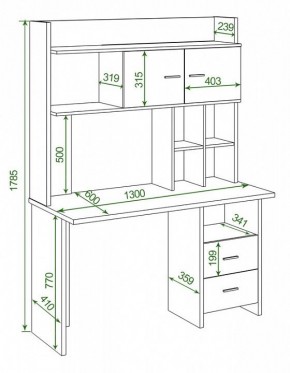 Стол компьютерный Домино Lite СКЛ-Прям130+НКЛХ-130 в Березниках - berezniki.mebel24.online | фото 2