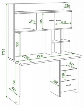 Стол компьютерный Домино Lite СКЛ-Прям130Р+НКЛХ-130 в Березниках - berezniki.mebel24.online | фото 2