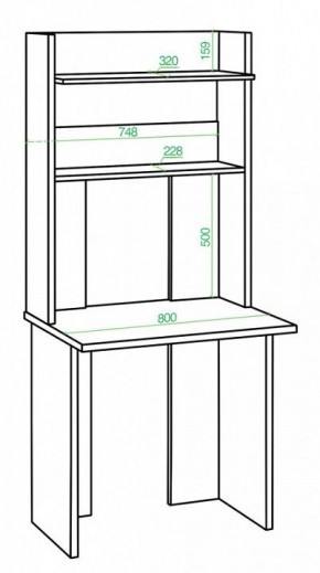 Стол компьютерный Домино Lite СКЛ-Прям80+НКЛХ 80 в Березниках - berezniki.mebel24.online | фото 2