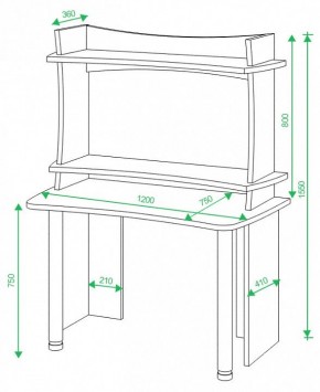 Стол компьютерный Домино Lite СКЛ-Софт120+НКИЛ120 в Березниках - berezniki.mebel24.online | фото 3