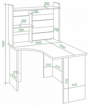 Стол компьютерный Домино Lite СКЛ-Угл120+НКЛ-100 в Березниках - berezniki.mebel24.online | фото 2