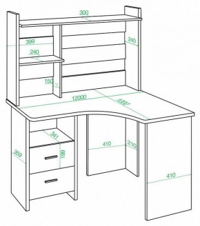 Стол компьютерный Домино Lite СКЛ-Угл120+НКЛХ-120 в Березниках - berezniki.mebel24.online | фото 2