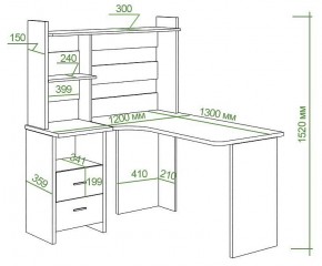 Стол компьютерный Домино Lite СКЛ-Угл130+НКЛ-120 в Березниках - berezniki.mebel24.online | фото 2