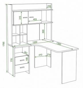 Стол компьютерный Домино Lite СКЛ-Угл130+НКЛХ-120 в Березниках - berezniki.mebel24.online | фото 2