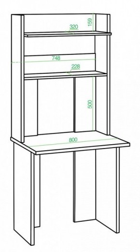 Стол компьютерный Нельсон Lite СКЛ-Прям80+НКЛХ 80 в Березниках - berezniki.mebel24.online | фото 2