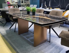 Стол ПУАНТО 200 TITANIUM LAWA NERO, керамика / МЕДЬ каркас М-City в Березниках - berezniki.mebel24.online | фото 2