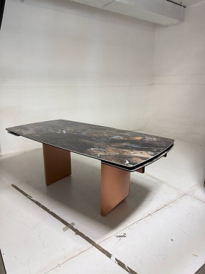 Стол ПУАНТО 200 TITANIUM LAWA NERO, керамика / МЕДЬ каркас М-City в Березниках - berezniki.mebel24.online | фото 4