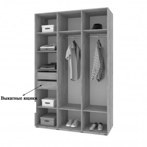 СТОУН С31 Шкаф 3-х створчатый с ящиками (дуб золотой/графит) в Березниках - berezniki.mebel24.online | фото 4