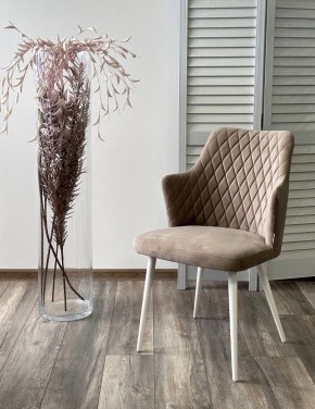Стул HERMAN 360 град. ЛАТТЕ #25, велюр / белый каркас М-City в Березниках - berezniki.mebel24.online | фото 2