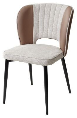 Стул HERMES WZ2042-02 светло-бежевый фактурный велюр/ HK017-31 серо-коричневый PU, М-City в Березниках - berezniki.mebel24.online | фото 1