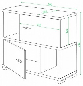 Тумба комбинированная СБ-30/2 в Березниках - berezniki.mebel24.online | фото 2