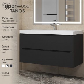 Тумба под раковину Uperwood Tanos 100 см, подвесная, черная матовая в Березниках - berezniki.mebel24.online | фото 3