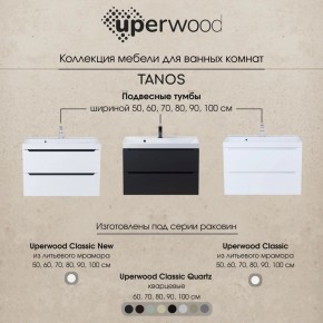 Тумба под раковину Uperwood Tanos 70 см, подвесная, белая/графит в Березниках - berezniki.mebel24.online | фото 10