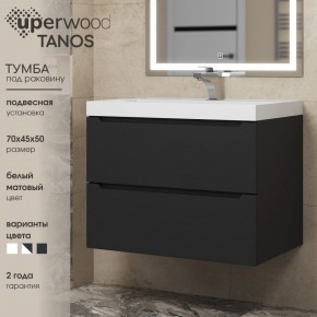 Тумба под раковину Uperwood Tanos 70 см, подвесная, черная матовая в Березниках - berezniki.mebel24.online | фото 3
