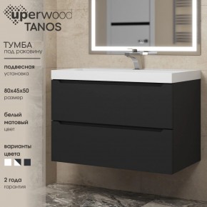 Тумба под раковину Uperwood Tanos 80 см, подвесная, черная матовая в Березниках - berezniki.mebel24.online | фото 3